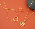 Jewel WORLD Brass, Alloy Gold-plated Gold Jewellery Set