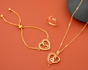 Jewel WORLD Brass, Alloy Gold-plated Gold Jewellery Set