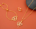 Jewel WORLD Brass, Alloy Gold-plated Gold, White Jewellery Set
