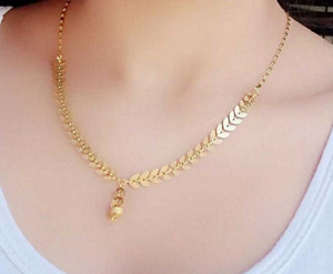 jewel world pendant necklace chain for women  girls beads gold-plated plated alloy chain