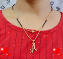 Jewel WORLD A Letter mangalsutra Alphabet Name Gold Plated New Collection Pendant Locket For Girls/Women Gold-plated Alloy Latest Style Design New Model Mangalsutras Alloy Mangalsutra