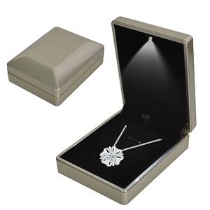 jewelry box led lighted pendant box necklace bracelet rings pendant storage gift case light up pendant case for wedding proposal engagement valentine39s day favors charms 7933cm gold