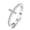 JewelryPalace 14k White Yellow Rose Gold Plated 925 Sterling Silver Rings for Women, Cubic Zirconia Promise Rings for Her, Stackable Wedding Bands Rings for Women Infinity Forever Love Knot Ring