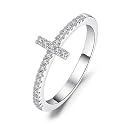 JewelryPalace 14k White Yellow Rose Gold Plated 925 Sterling Silver Rings for Women, Cubic Zirconia Promise Rings for Her, Stackable Wedding Bands Rings for Women Infinity Forever Love Knot Ring