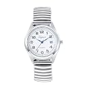 JewelryWe Easy Read Elastic Watch Womens Slip-On Stretch Band Fits 6.5-7.9”