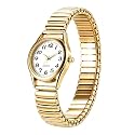 JewelryWe Easy Read Elastic Watch Womens Slip-On Stretch Band Fits 6.5-7.9”
