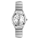JewelryWe Easy Read Elastic Watch Womens Slip-On Stretch Band Fits 6.5-7.9”