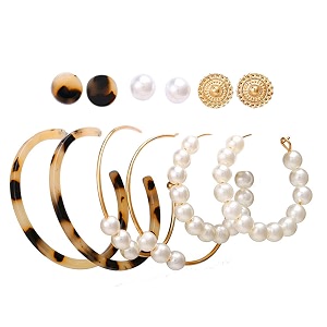 jewels galaxy stylish pearl amp ad multi designs stunning 6 pair of earrings for womengirls