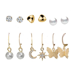 jewels galaxy stylish pearl amp ad multi designs stunning 6 pair of earrings for womengirls
