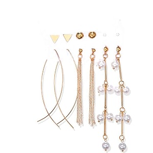 jewels galaxy stylish pearl amp ad multi designs stunning 6 pair of earrings for womengirls