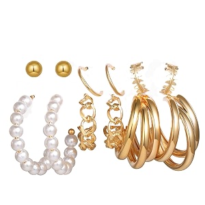 jewels galaxy stylish pearl amp ad multi designs stunning 6 pair of earrings for womengirls