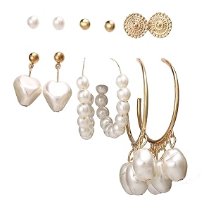 jewels galaxy stylish pearl amp ad multi designs stunning 6 pair of earrings for womengirls