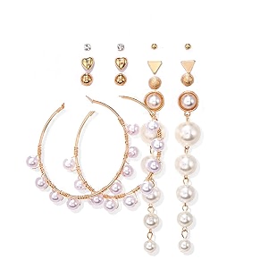 jewels galaxy stylish pearl amp ad multi designs stunning 6 pair of earrings for womengirls