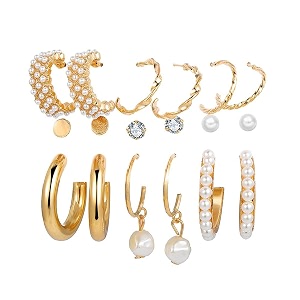 jewels galaxy stylish pearl amp ad multi designs stunning 6 pair of earrings for womengirls