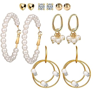 jewels galaxy stylish pearl amp ad multi designs stunning 6 pair of earrings for womengirls