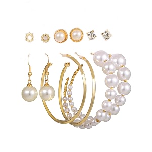 jewels galaxy stylish pearl amp ad multi designs stunning 6 pair of earrings for womengirls