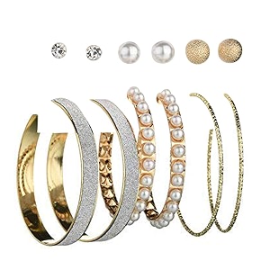 jewels galaxy stylish pearl amp ad multi designs stunning 6 pair of earrings for womengirls