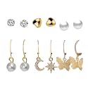 Jewels Galaxy Stylish Pearl &amp; AD Multi Designs Stunning 6 Pair of Earrings For Women/Girls