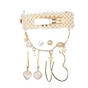 Jewels Galaxy Stylish Pearl &amp; AD Multi Designs Stunning 6 Pair of Earrings For Women/Girls