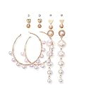 Jewels Galaxy Stylish Pearl &amp; AD Multi Designs Stunning 6 Pair of Earrings For Women/Girls