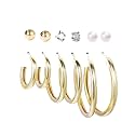 Jewels Galaxy Stylish Pearl &amp; AD Multi Designs Stunning 6 Pair of Earrings For Women/Girls