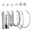 Jewels Galaxy Stylish Pearl &amp; AD Multi Designs Stunning 6 Pair of Earrings For Women/Girls