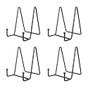 Jewem 4 Pack Black Iron Easel Plate Stands for Display - Metal Frame Holder Stands for Picture Frames, Book, Decorative Plates, iPad and Art (4 Inch)