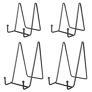 jewem plate stands for display - metal frame holder stand for picture decorative plate book photo easel 2 small 43939  2 large 63939 black