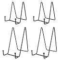 Jewem Plate Stands for Display - Metal Frame Holder Stand for Picture, Decorative Plate, Book, Photo Easel (2 Small 4'' + 2 Large 6'', Black)