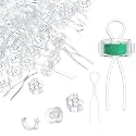 Jexine 180 Pack Bobbin Thread Holder Set with Clips, Clear