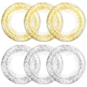 Jexine 6 Pcs Glitter Inflatable Pool Float Tube 30 Inch, Gold,Silver