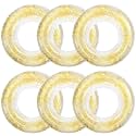Jexine 6 Pcs Glitter Inflatable Pool Float Tube 30 Inch, Gold