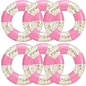 Jexine 6 Pcs Pink Glitter Inflatable Pool Float Tube 30 Inch