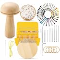 Jexine Speedweve Mini Darning Loom 14 Hooks Darning Mushroom for Socks Kit