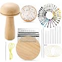 Jexine Speedweve Mini Darning Loom 21 Hooks Darning Mushroom for Socks Kit