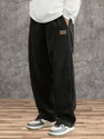 JexPuti Loose Fit Men Black Trousers