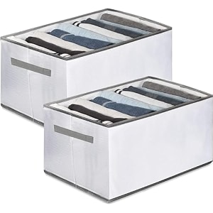 7 compartment foldable wardrobe clothes organizer washable closet storage box for t-shirt jeans pant baby cloth 7 grid pack of 6 white