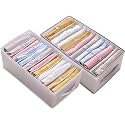 12 Compartment Foldable Wardrobe Clothes Organizer Washable Closet Storage Box for T-Shirt, Jeans, Pant, Baby Cloth (12 Grid Pack of 2, White)