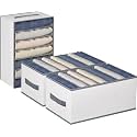 7 Compartment Foldable Wardrobe Clothes Organizer Washable Closet Storage Box for T-Shirt, Jeans, Pant, Baby Cloth (7 Grid Pack of 6, White)