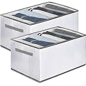 7 Compartment Foldable Wardrobe Clothes Organizer Washable Closet Storage Box for T-Shirt, Jeans, Pant, Baby Cloth (7 Grid Pack of 6, White)