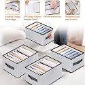 9 Compartment Foldable Wardrobe Clothes Organizer Washable Closet Storage Box for T-Shirt, Jeans, Pant, Baby Cloth (9 Grid Pack of 6, White)