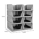 Foldable Plastic Wardrobe Organizer - Stackable Storage Solution for Clothes, Ideal for Bathroom, Kitchen, and Bedroom Use (Pack of 10, Grey)