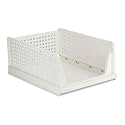 Foldable Plastic Wardrobe Organizer - Stackable Storage Solution for Clothes, Ideal for Bathroom, Kitchen, and Bedroom Use (Pack of 1, White)