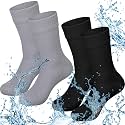 Jeyiour 2 Pairs Waterproof Socks Unisex Waterproof Breathable Outdoor Skiing Hiking Wading Fishing Socks for Men Women