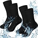 Jeyiour 2 Pairs Waterproof Socks Unisex Waterproof Breathable Outdoor Skiing Hiking Wading Fishing Socks for Men Women