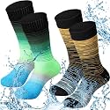 Jeyiour 2 Pairs Waterproof Socks Unisex Waterproof Breathable Outdoor Skiing Hiking Wading Fishing Socks for Men Women
