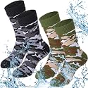Jeyiour 2 Pairs Waterproof Socks Unisex Waterproof Breathable Outdoor Skiing Hiking Wading Fishing Socks for Men Women