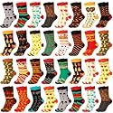Jeyiour 24 Pair Fall Thanksgiving Socks Women Fall Turkey Gift