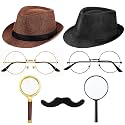 Jeyiour 8 Pcs Detective Costume Accessories for Adults