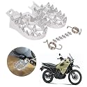 JFG RACING Motorcycle FootPegs Foot Pegs Pedals Rests CNC for KLR 650 KLR650 1987-2018 2021-2024 Silver